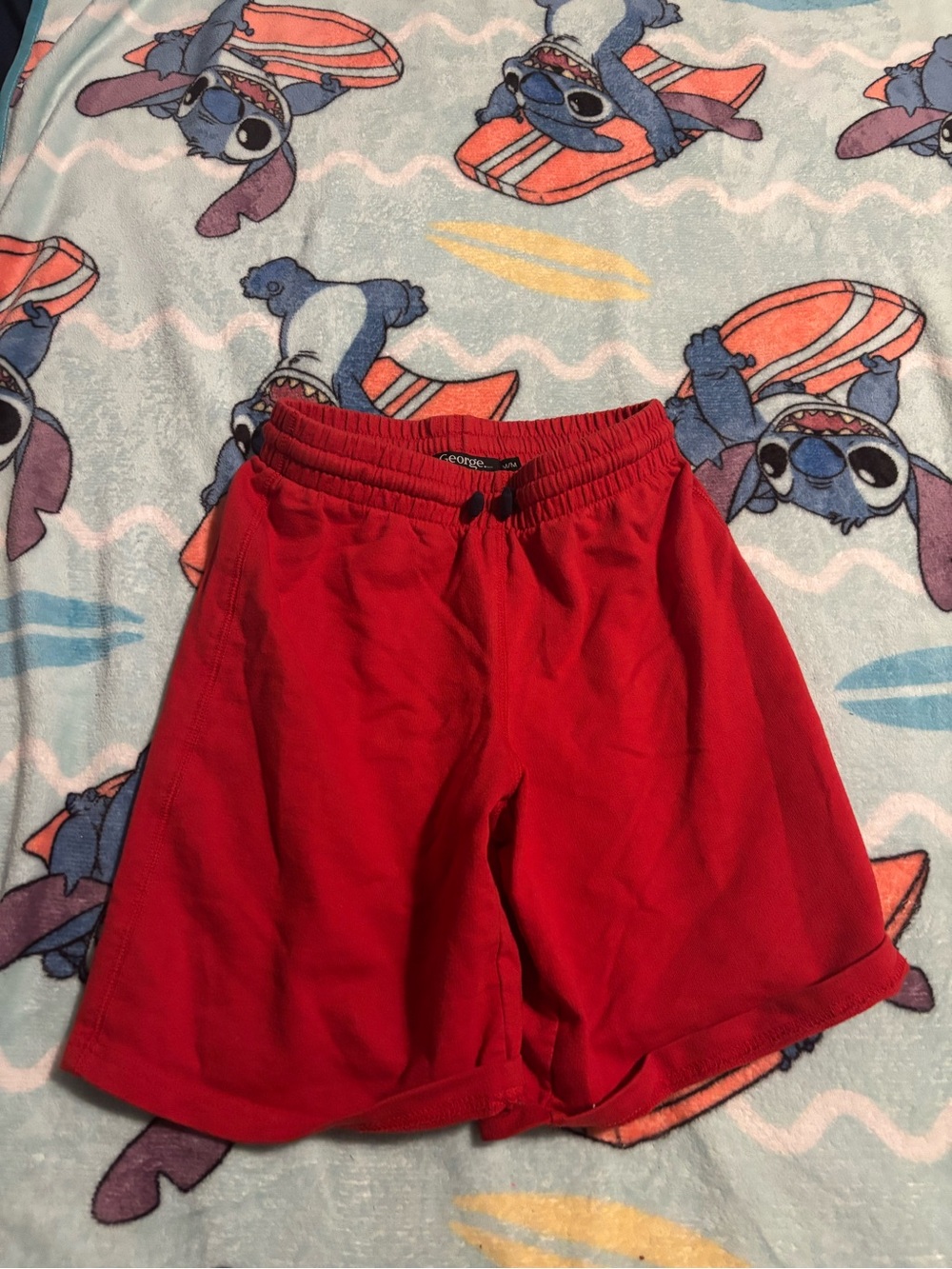 Red Elastic Waist Casual Shorts boys medium